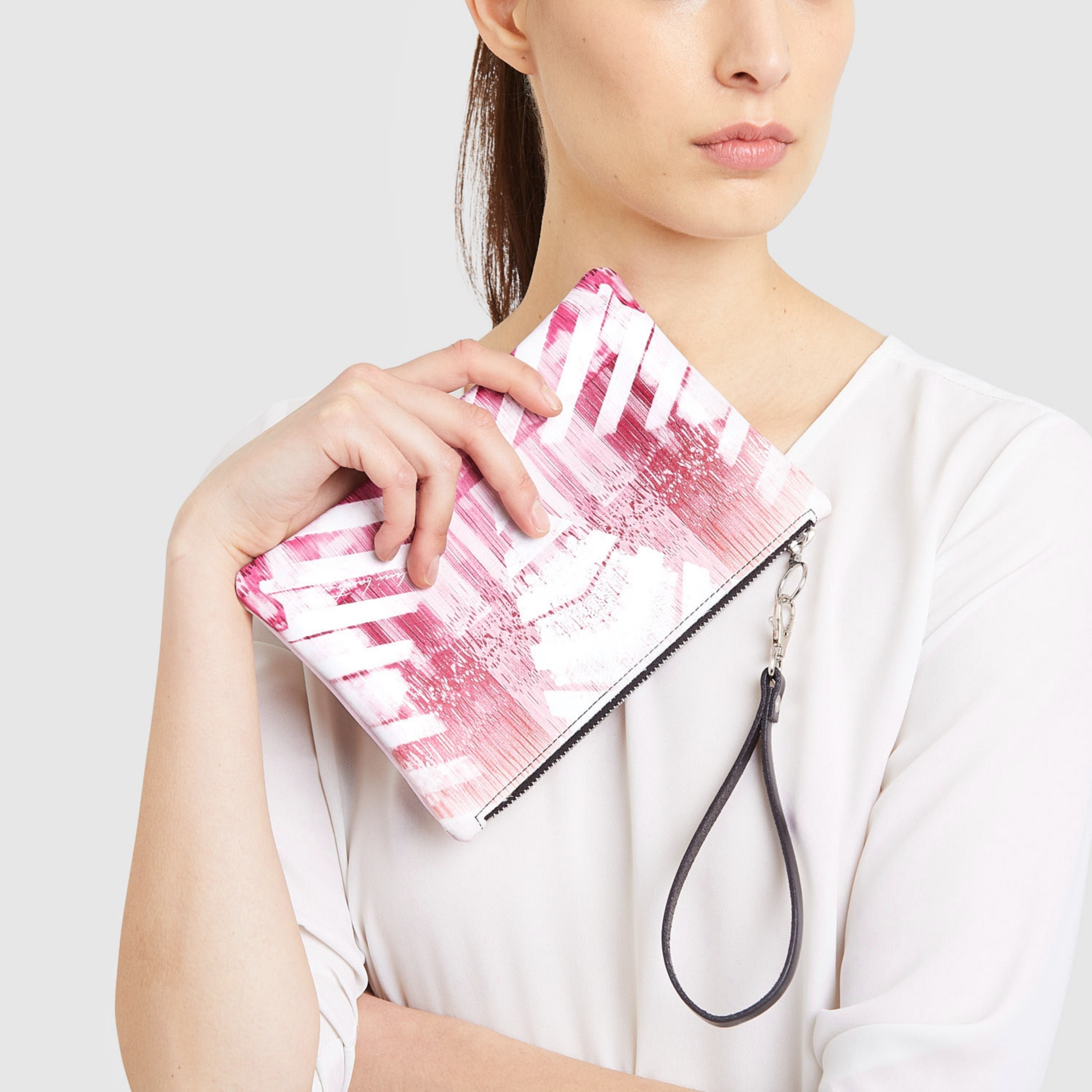 Cellular I Leather Clutch